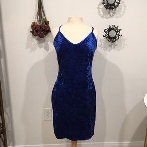 Brand new BLUE VELVET MIDI DRESS